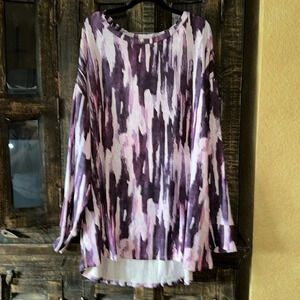 LuLaRoe Purple Nora Tunic L/S Top 2XL